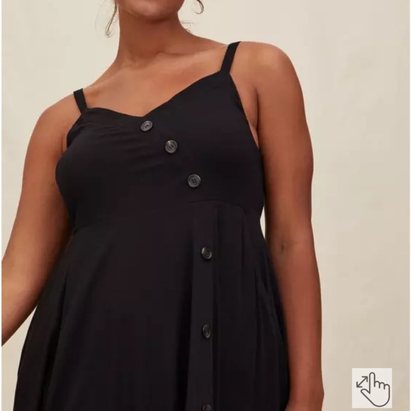 Torrid Black Sleeveless Spaghetti Strap Midi Sundress - Picture 2 of 9